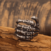 Skeleton Hand Ring - Gothic Titanium Steel Jewelry - Night Works
